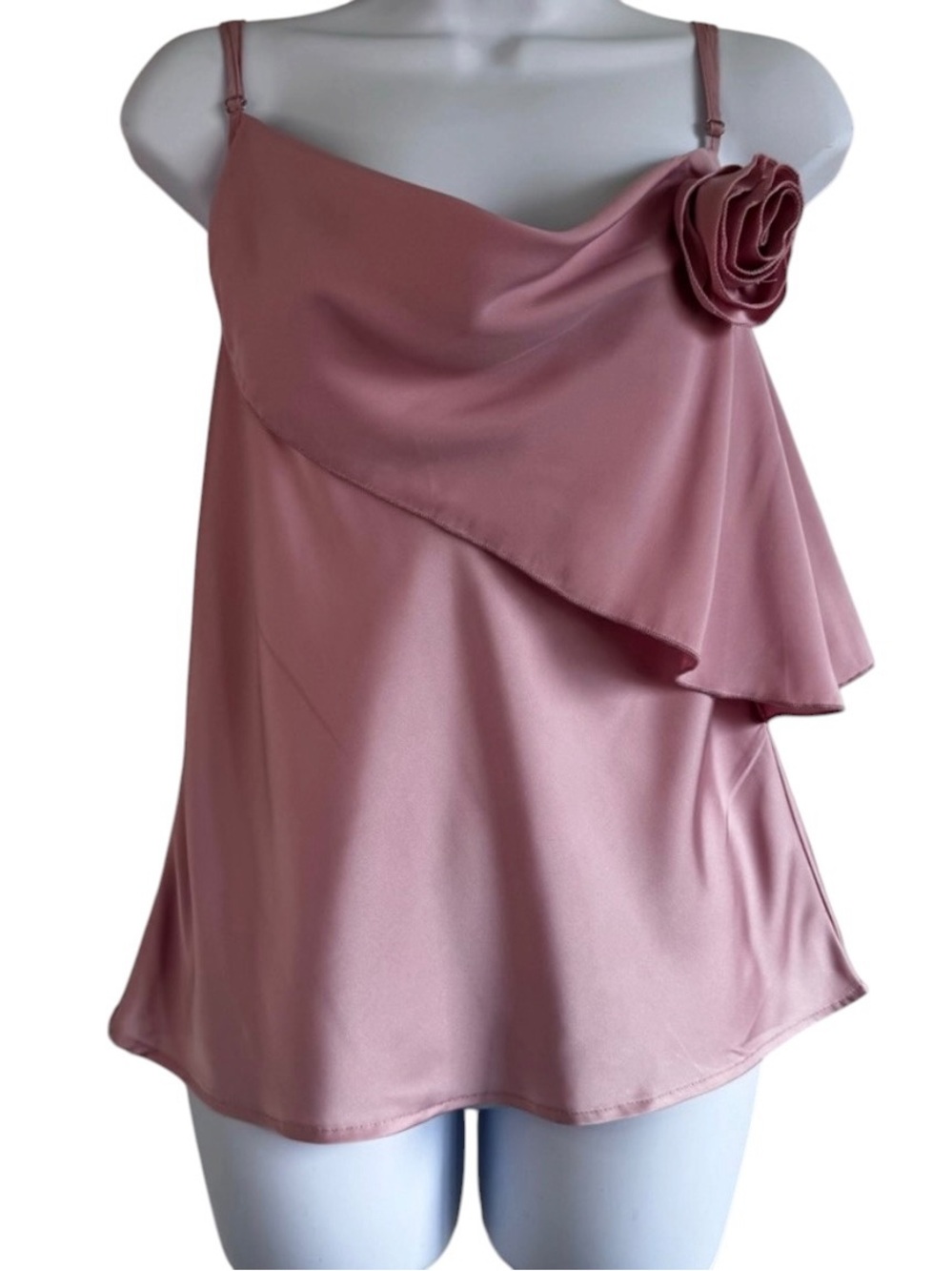 NWT Know One Cares Pink Asymmetrical With Flower Adjustable Strap Sz M Y2K Girly